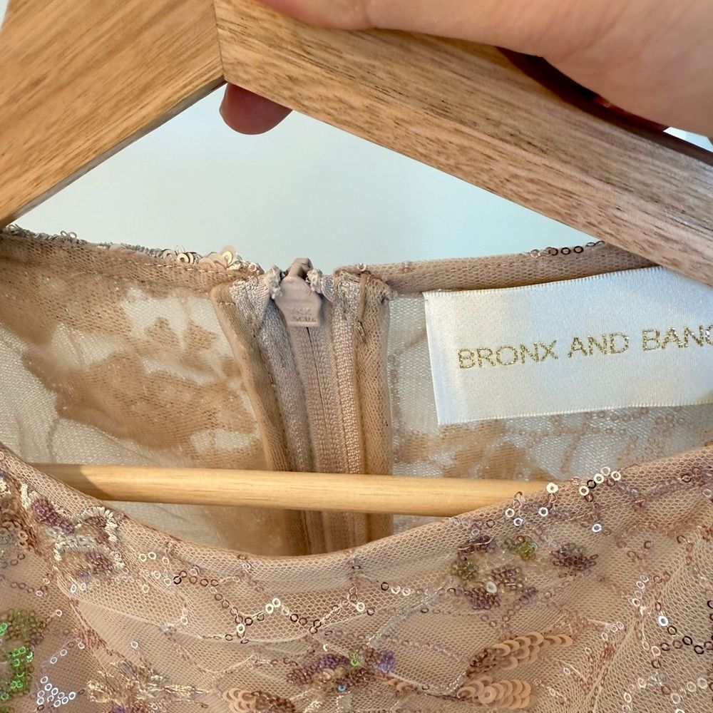 NWOT BRONX AND BANCO Violet‎ Mini Dress in Gold Sequin, wedding guest, cocktail - Picture 11 of 13